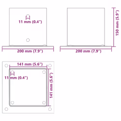 vidaXL Post Bases Square 12 pcs Silver 141x141 mm Galvanised Steel - Additional view 9