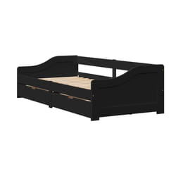 vidaXL Day Bed with 2 Drawers without Mattress IRUN Black 90x200 cm sofa bed