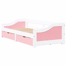 VidaXL 3314681, Sofa bed, Pink, White, Pinewood, Wood, 2050 mm, 960 mm, 560 mm