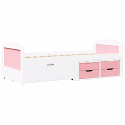 VidaXL 3314683, Sofa bed, Pink, White, Pinewood, Wood, 2050 mm, 960 mm, 690 mm