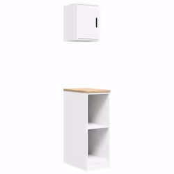 vidaXL Garage Cabinets 2 pcs White Engineered Wood cabinet tool cabinet