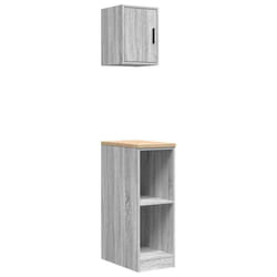 vidaXL Garage Cabinets 2 pcs Grey Sonoma Engineered Wood cabinet tool cabinet