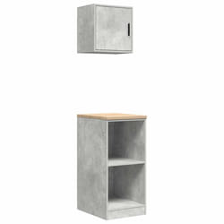 vidaXL Garage Cabinets 2 pcs Concrete Grey Engineered Wood cabinet