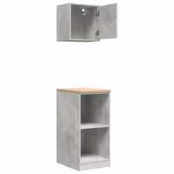 vidaXL Garage Cabinets 2 pcs Concrete Grey Engineered Wood cabinet - Additional view 5