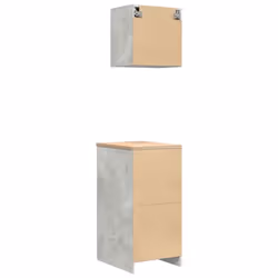 vidaXL Garage Cabinets 2 pcs Concrete Grey Engineered Wood cabinet - Additional view 9