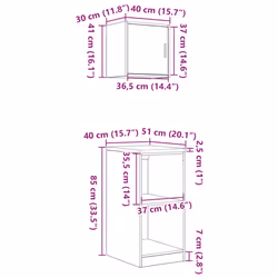 vidaXL Garage Cabinets 2 pcs Old Wood Engineered Wood cabinet tool cabinet
