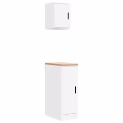 vidaXL Garage Cabinets 2 pcs White Engineered Wood cabinet tool cabinet