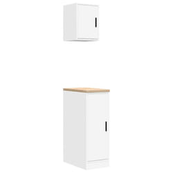 vidaXL Garage Cabinets 2 pcs White Engineered Wood cabinet tool cabinet