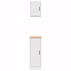 vidaXL Garage Cabinets 2 pcs White Engineered Wood cabinet tool cabinet - Additional view 4
