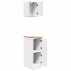 vidaXL Garage Cabinets 2 pcs White Engineered Wood cabinet tool cabinet - Additional view 5