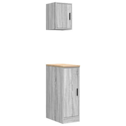 vidaXL Garage Cabinets 2 pcs Grey Sonoma Engineered Wood cabinet tool cabinet