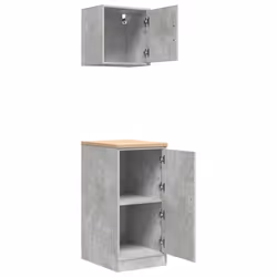 vidaXL Garage Cabinets 2 pcs Concrete Grey Engineered Wood cabinet - Additional view 4