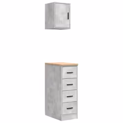 vidaXL Garage Cabinets 2 pcs Concrete Grey Engineered Wood cabinet
