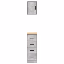 vidaXL Garage Cabinets 2 pcs Concrete Grey Engineered Wood cabinet - Additional view 4