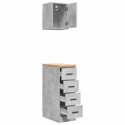 vidaXL Garage Cabinets 2 pcs Concrete Grey Engineered Wood cabinet - Additional view 5