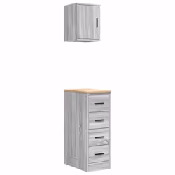 vidaXL Garage Cabinets 2 pcs Grey Sonoma Engineered Wood cabinet tool cabinet