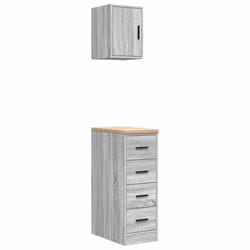 vidaXL Garage Cabinets 2 pcs Grey Sonoma Engineered Wood cabinet tool cabinet