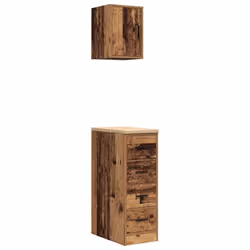 vidaXL Garage Cabinets 2 pcs Old Wood Engineered Wood cabinet tool cabinet