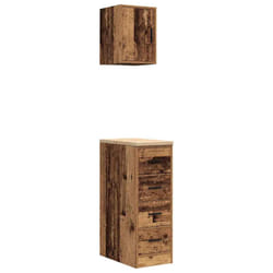vidaXL Garage Cabinets 2 pcs Old Wood Engineered Wood cabinet tool cabinet