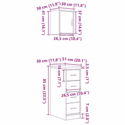 vidaXL Garage Cabinets 2 pcs Old Wood Engineered Wood cabinet tool cabinet