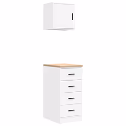 vidaXL Garage Cabinets 2 pcs White Engineered Wood cabinet tool cabinet