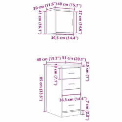 vidaXL Garage Cabinets 2 pcs White Engineered Wood cabinet tool cabinet
