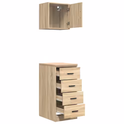 vidaXL Garage Cabinets 2 pcs Sonoma Oak Engineered Wood cabinet tool cabinet - Additional view 5