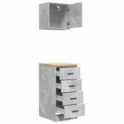 vidaXL Garage Cabinets 2 pcs Concrete Grey Engineered Wood cabinet - Additional view 5
