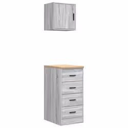 vidaXL Garage Cabinets 2 pcs Grey Sonoma Engineered Wood cabinet tool cabinet