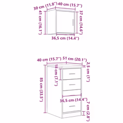 vidaXL Garage Cabinets 2 pcs Grey Sonoma Engineered Wood cabinet tool cabinet