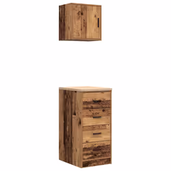 vidaXL Garage Cabinets 2 pcs Old Wood Engineered Wood cabinet tool cabinet