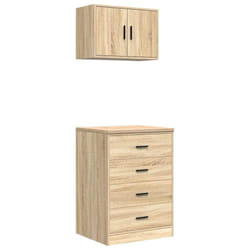 vidaXL Garage Cabinets 2 pcs Sonoma Oak Engineered Wood cabinet tool cabinet