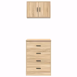 vidaXL Garage Cabinets 2 pcs Sonoma Oak Engineered Wood cabinet tool cabinet - Additional view 4