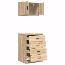 vidaXL Garage Cabinets 2 pcs Sonoma Oak Engineered Wood cabinet tool cabinet - Additional view 5