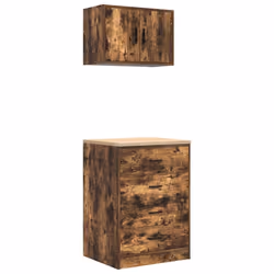 vidaXL Garage Cabinets 2 pcs Smoked Oak Engineered Wood cabinet tool cabinet