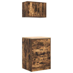 vidaXL Garage Cabinets 2 pcs Smoked Oak Engineered Wood cabinet tool cabinet