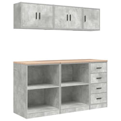 vidaXL Garage Cabinets 6 pcs Grey Sonoma Engineered Wood cabinet tool cabinet - concrete grey