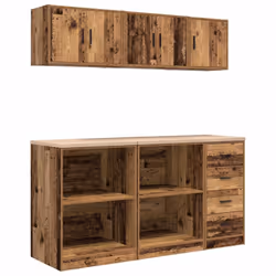 vidaXL Garage Cabinets 6 pcs Grey Sonoma Engineered Wood cabinet tool cabinet - old wood