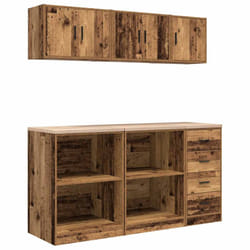 vidaXL Garage Cabinets 6 pcs Grey Sonoma Engineered Wood cabinet tool cabinet - old wood