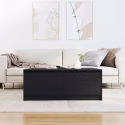 vidaXL Coffee Table with Drawers Black Oak 100x100x40 cm centre table - black oak, 100 x 100 x 40 cm - Additional view 2
