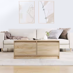 vidaXL Coffee Table with Drawers Black Oak 100x100x40 cm centre table - sonoma oak, 100 x 100 x 40 cm - Additional view 2