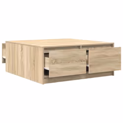 vidaXL Coffee Table with Drawers Black Oak 100x100x40 cm centre table - sonoma oak, 100 x 100 x 40 cm - Additional view 4
