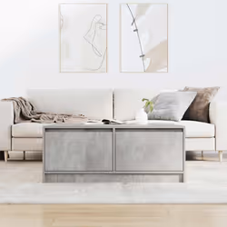 vidaXL Coffee Table with Drawers Black Oak 100x100x40 cm centre table - concrete grey, 100 x 100 x 40 cm - Additional view 2