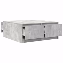 vidaXL Coffee Table with Drawers Black Oak 100x100x40 cm centre table - concrete grey, 100 x 100 x 40 cm - Additional view 4