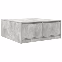 vidaXL Coffee Table with Drawers Black Oak 100x100x40 cm centre table - concrete grey, 100 x 100 x 40 cm - Additional view 7