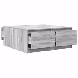 vidaXL Coffee Table with Drawers Black Oak 100x100x40 cm centre table - grey sonoma, 100 x 100 x 40 cm - Additional view 4