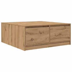 vidaXL Coffee Table with Drawers Black Oak 100x100x40 cm centre table - artisan oak, 100 x 100 x 40 cm