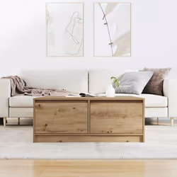 vidaXL Coffee Table with Drawers Black Oak 100x100x40 cm centre table - artisan oak, 100 x 100 x 40 cm