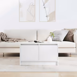 vidaXL Coffee Table with Drawers Black Oak 100x100x40 cm centre table - white, 70.5 x 70 x 40 cm - Additional view 2