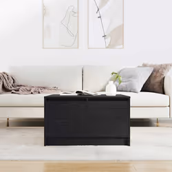 vidaXL Coffee Table with Drawers Black Oak 100x100x40 cm centre table - black oak, 70.5 x 70 x 40 cm - Additional view 2